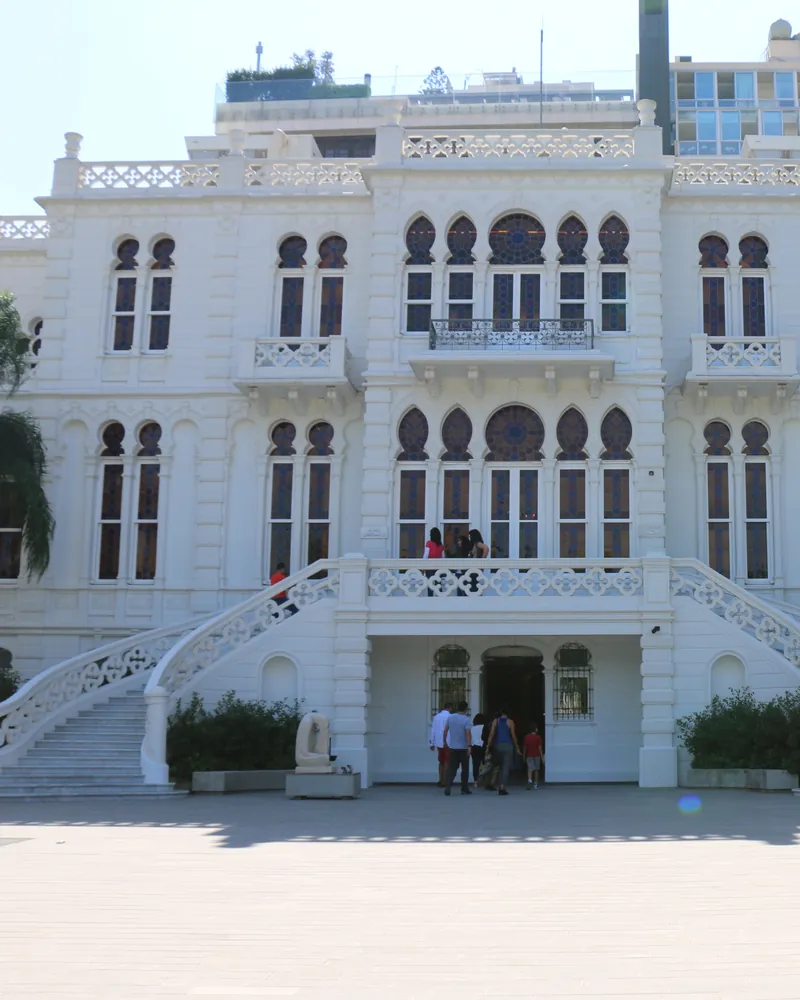 The white facade of the Sursock Museum in Achrafieh