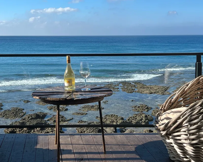 A table on a terrace over the sea