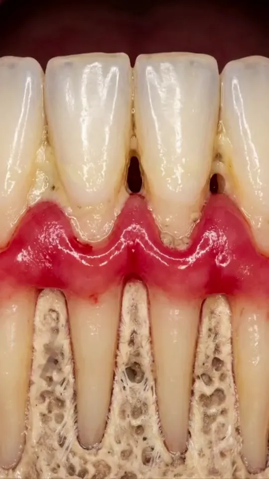 Animation of red, inflamed gums