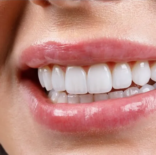 A relaxed smile, close up