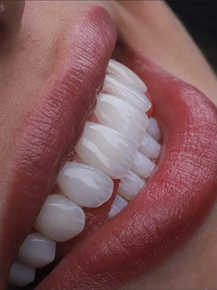 Veneers against dark lips