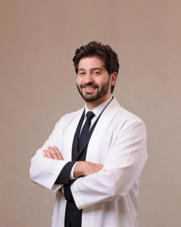 Dr. Elias Abou Tayeh, founder of Mineers Smile Center, in a suit and white coat