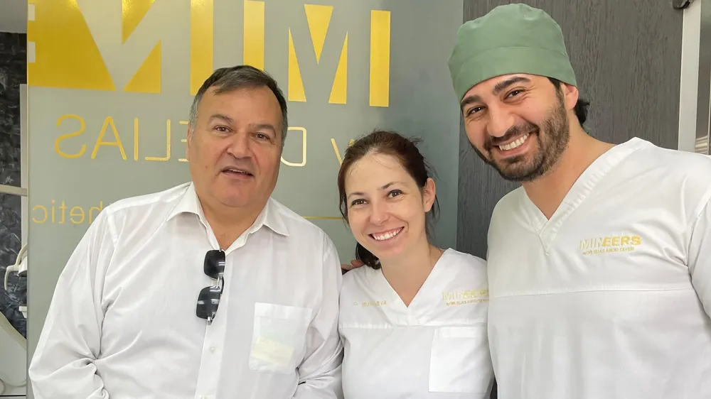 Dr. Elias Abou Tayeh with visitors at the clinic